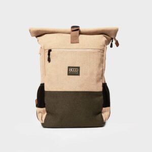 Everyday Hemp Backpack in Beige and Green