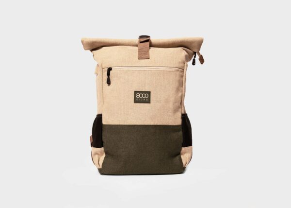 Everyday Hemp Backpack in Beige and Green